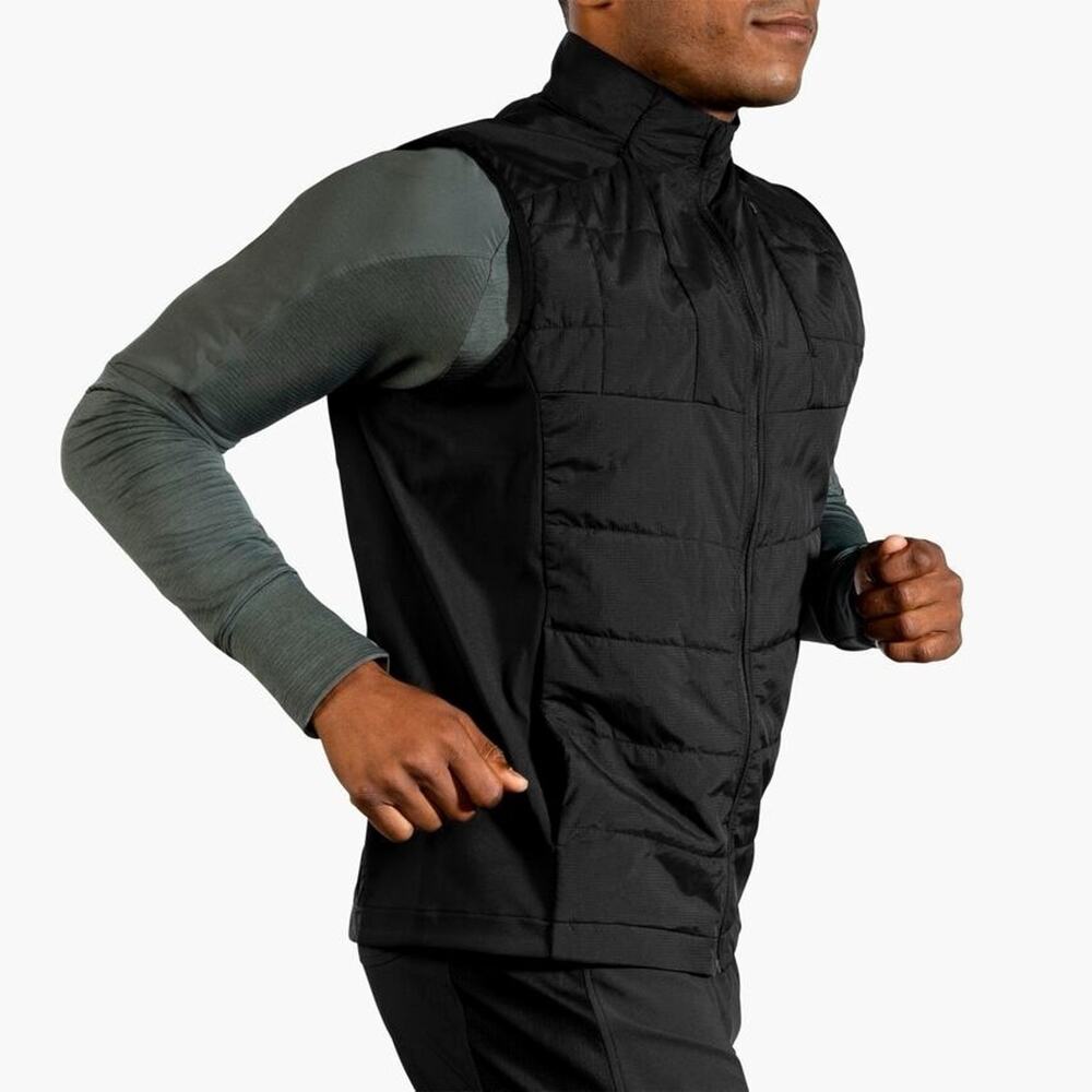 Brooks Shield Hybrid Running Vest Men’s L Black Full Zip Lightweight Insulated - Picture 10 of 10